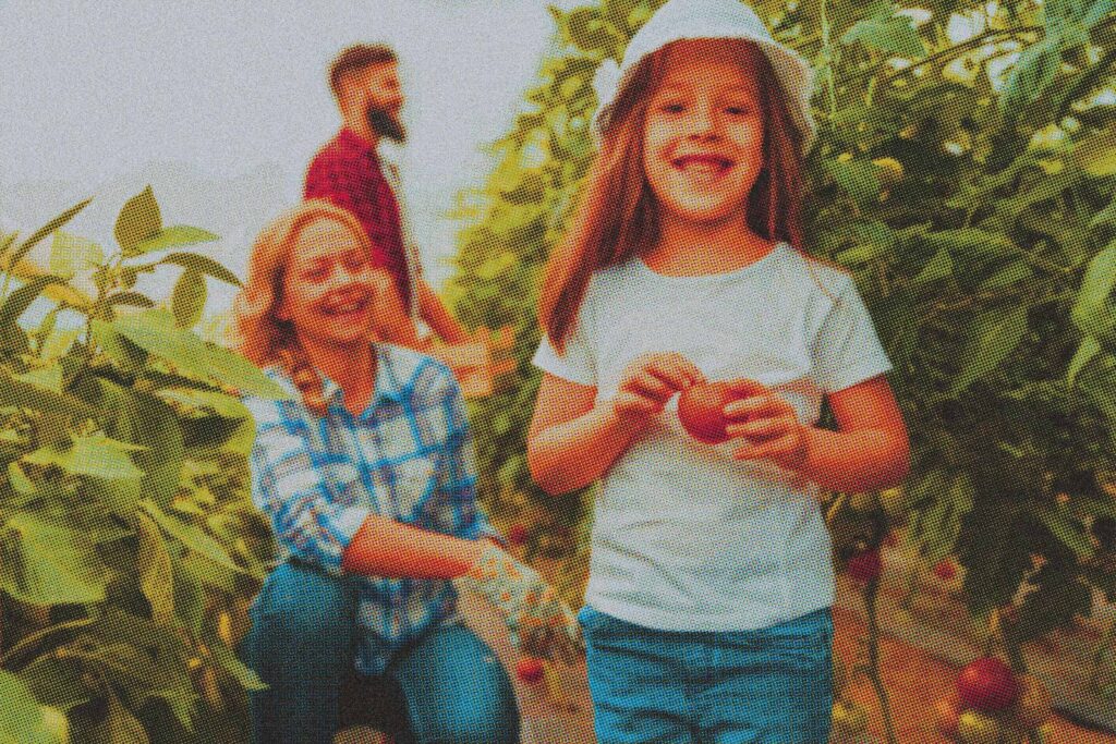 young girl farming and selling with localtarian farmers market