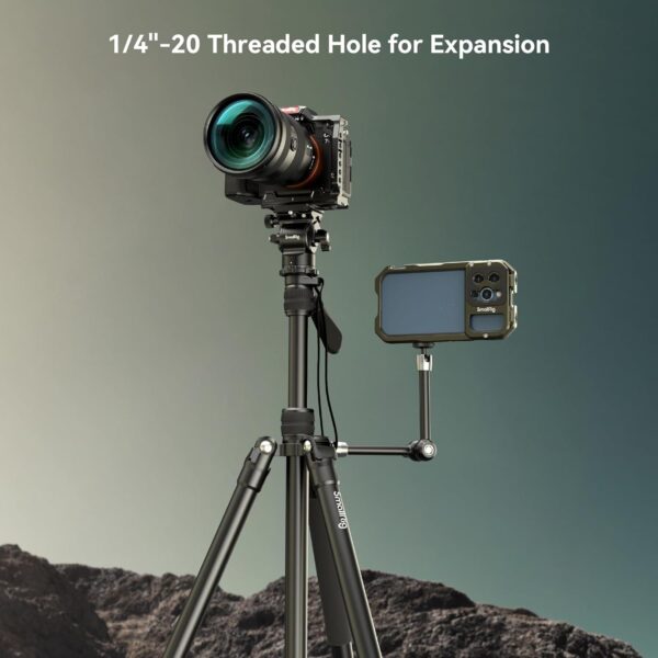 SmallRig 71" Video Tripod Monopod with Fluid Head, Aluminum Camera Tripod, 360 Panorama for Travel, videoing, Live Streaming, vlogging, Adjustable Height from 16.5" to 71", Max. Payload 15kg - 3760B